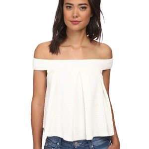 Free People Pleated Off-Shoulder Blouse